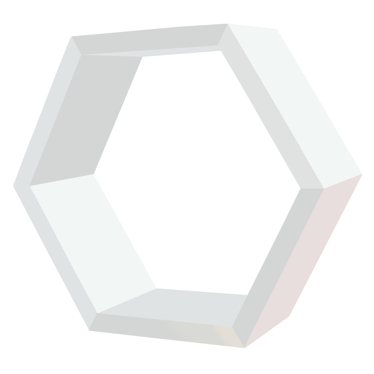 HEXÁGONO FLOTANTE COLOR BLANCO (275x230) mm
